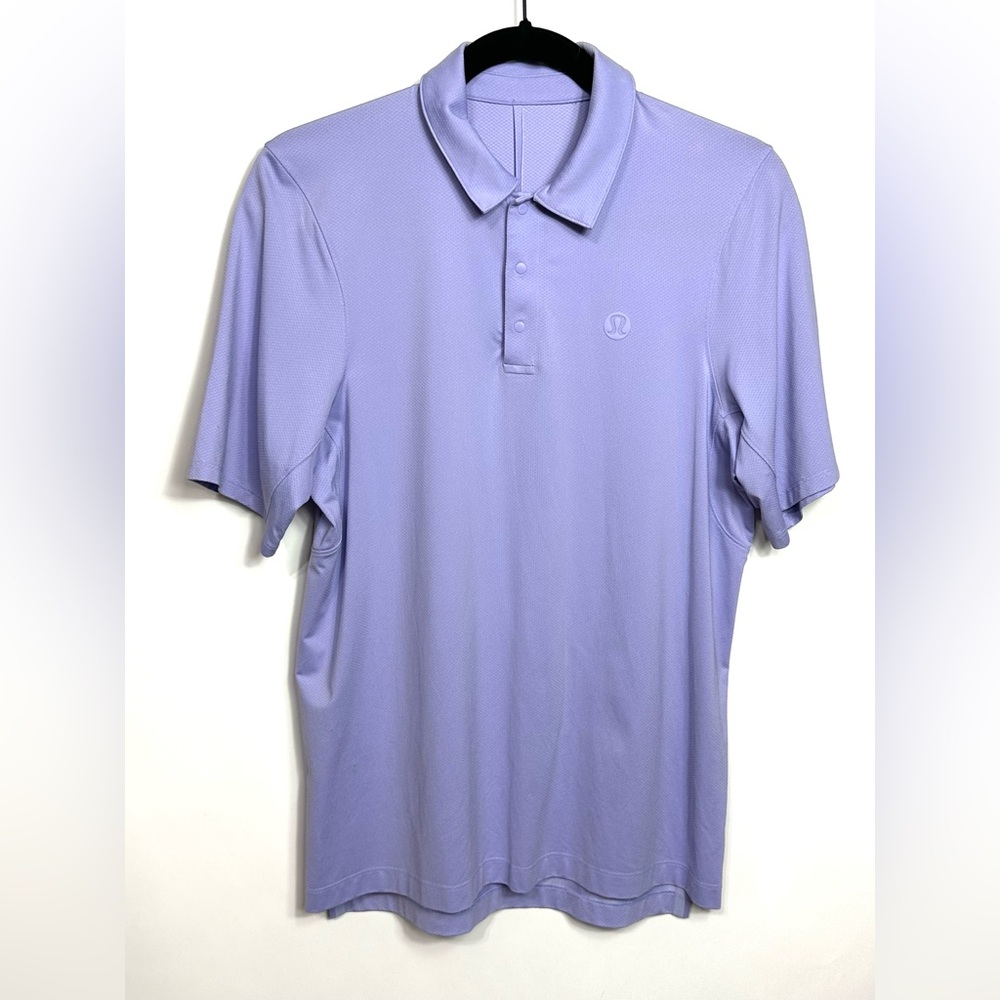 Lululemon Snap-Front Performance Short-Sleeve Polo in Lilac Ether color size S